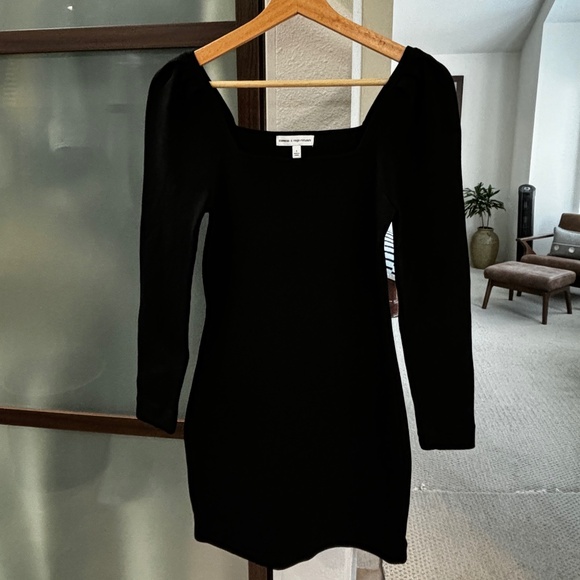 Express x Negin Mirsalehi Fitted Puff Sleeve Dress - Black Size S - Picture 3 of 9